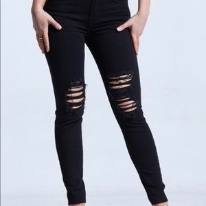 NeverEnd Denim Cheville Ripped Denim Jeans size:28